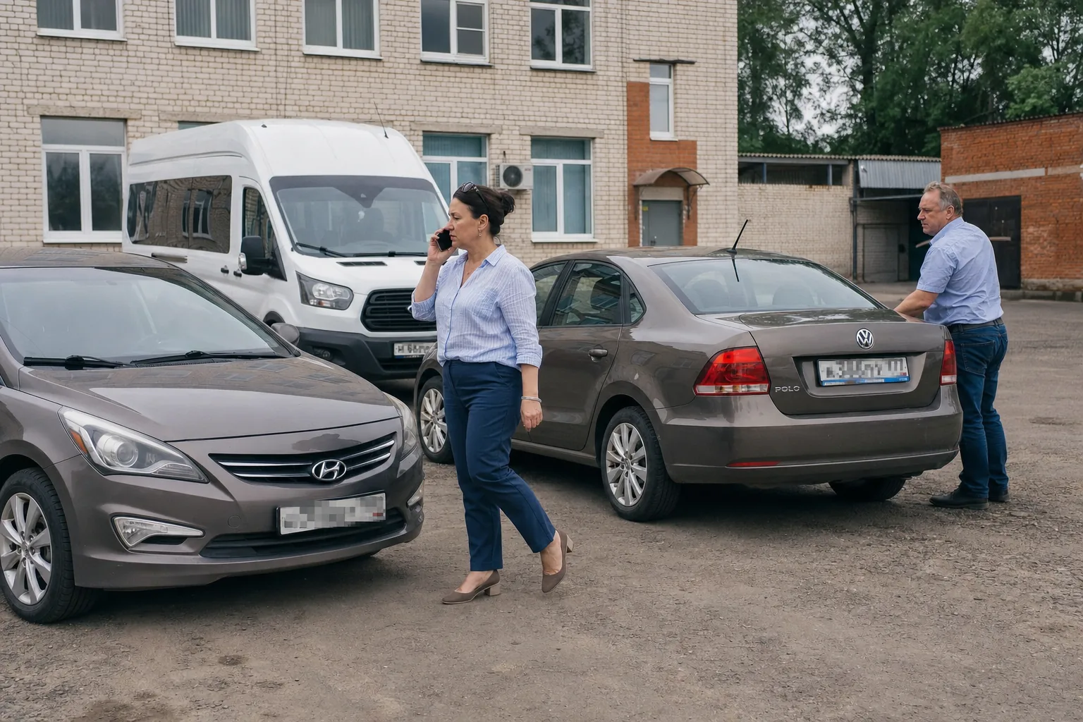 Координатор проверяет корпоративный автопарк перед выпуском на линию